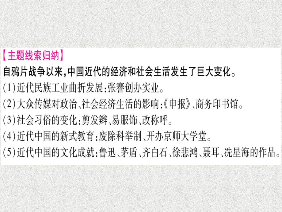 云南专用2019中考历史总复习第一篇考点系统复习板块2中国近代史主题六近代经济社会生活与文化精讲课件20181113346_第2页