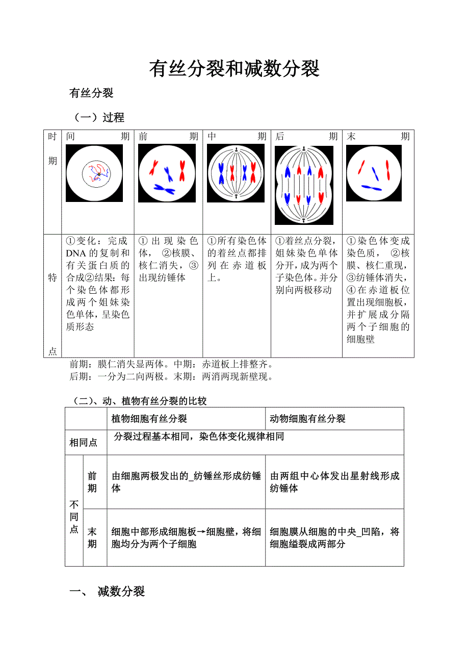 792编号高中生物必修二有丝分裂-减数分裂详尽分析_第1页