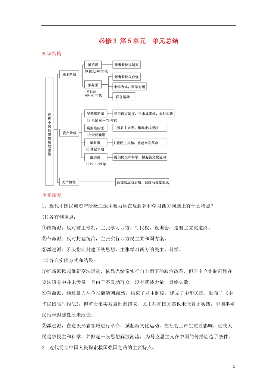 高考历史第一轮 单元考点复习教案11 新人教必修3_第1页