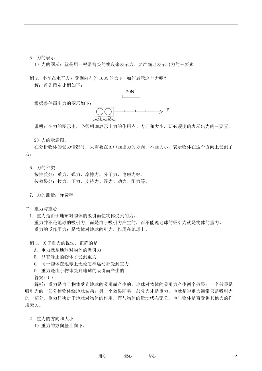 高中物理 第三章 第一节 重力与重心同步练习 鲁科必修1_第2页