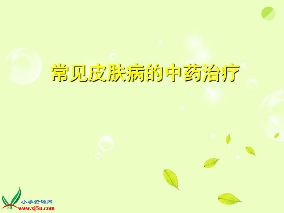 常见皮肤病的中药治疗PPT_第1页