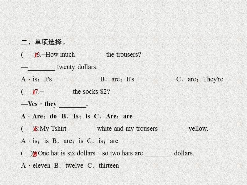 七年级英语英语教学课件：Unit 7《How much are these socks》(第1课时)Section A(1a-1c)（人教新目标版上册）_第5页