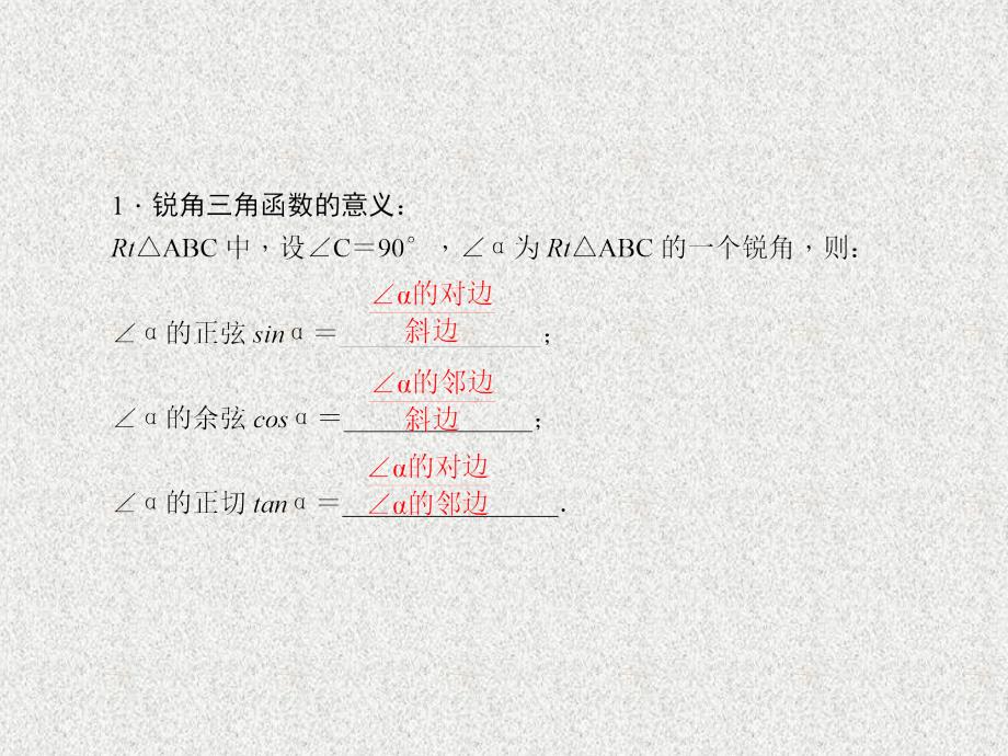 中考数学考点聚焦人教版课件：第20讲　锐角三角函数和解直角三角形_第2页