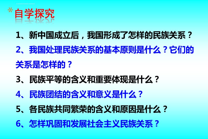 2015--上课版-处理民族关系原则平等、团结、共同繁荣课件_第1页