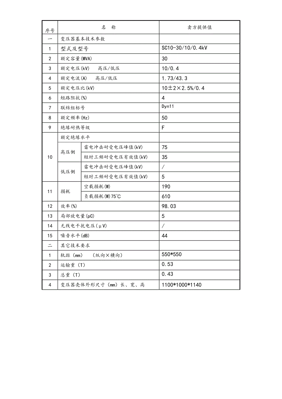 10KV干式变压器全参数表_第2页