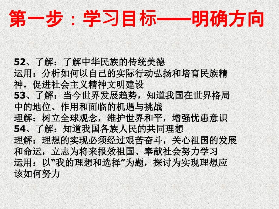 中考思想品德第一轮复习 第二十一课时 第十单元 认识国情 爱我中华课件_第2页