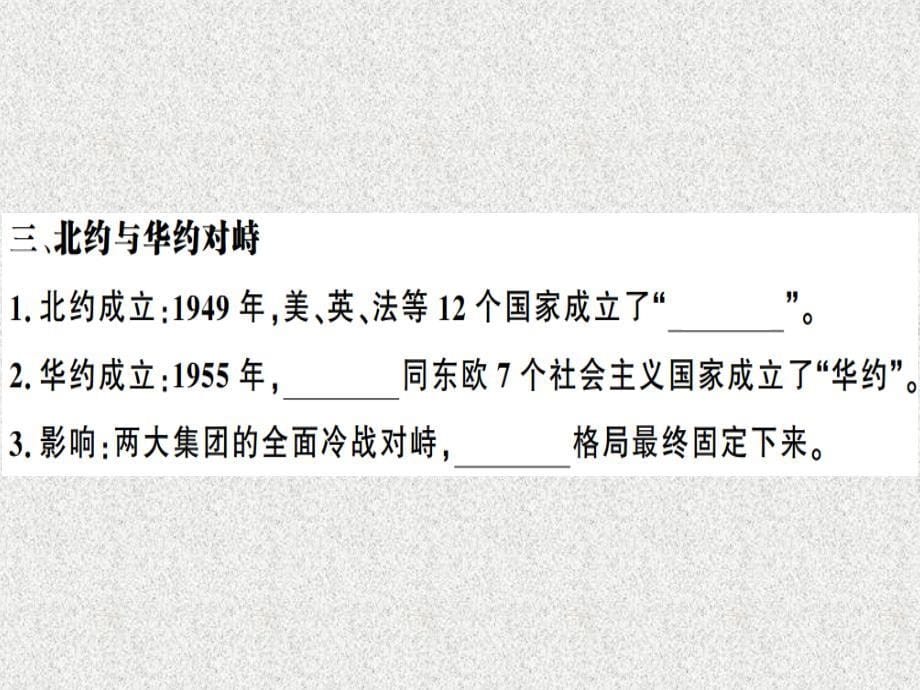 九年级历史下册第五单元冷战和美苏对峙的世界第16课冷战习题课件新人教版20181108142_第5页