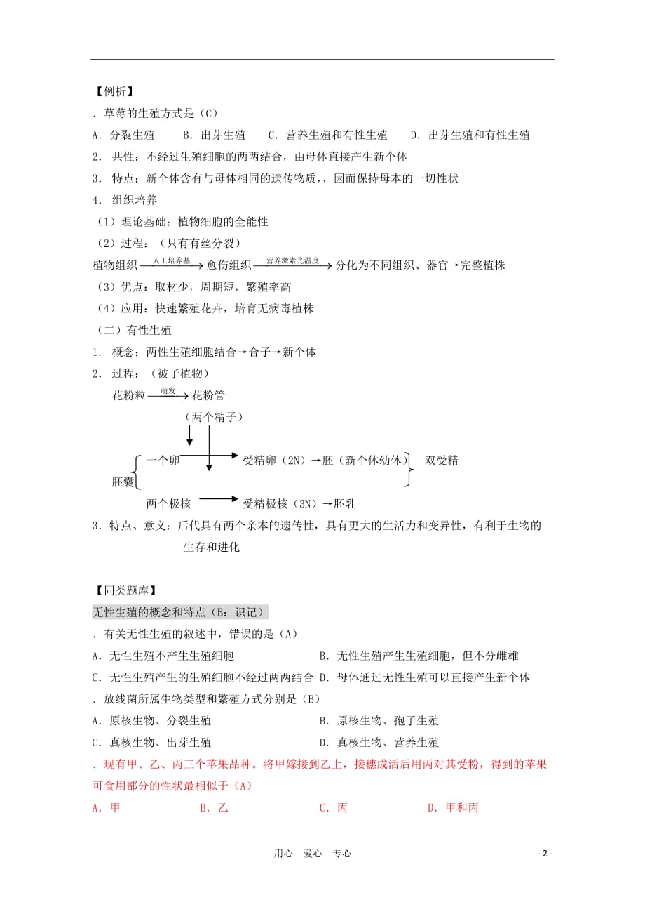高三生物第一轮复习 5、生物的生殖和发育1-1生物的生殖之生殖的种类教案 新人教_第2页