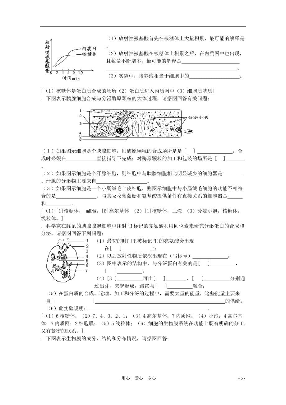 高三生物第一轮复习 4、细胞与细胞工程1、细胞的生物膜系统教案 新人教选修_第5页