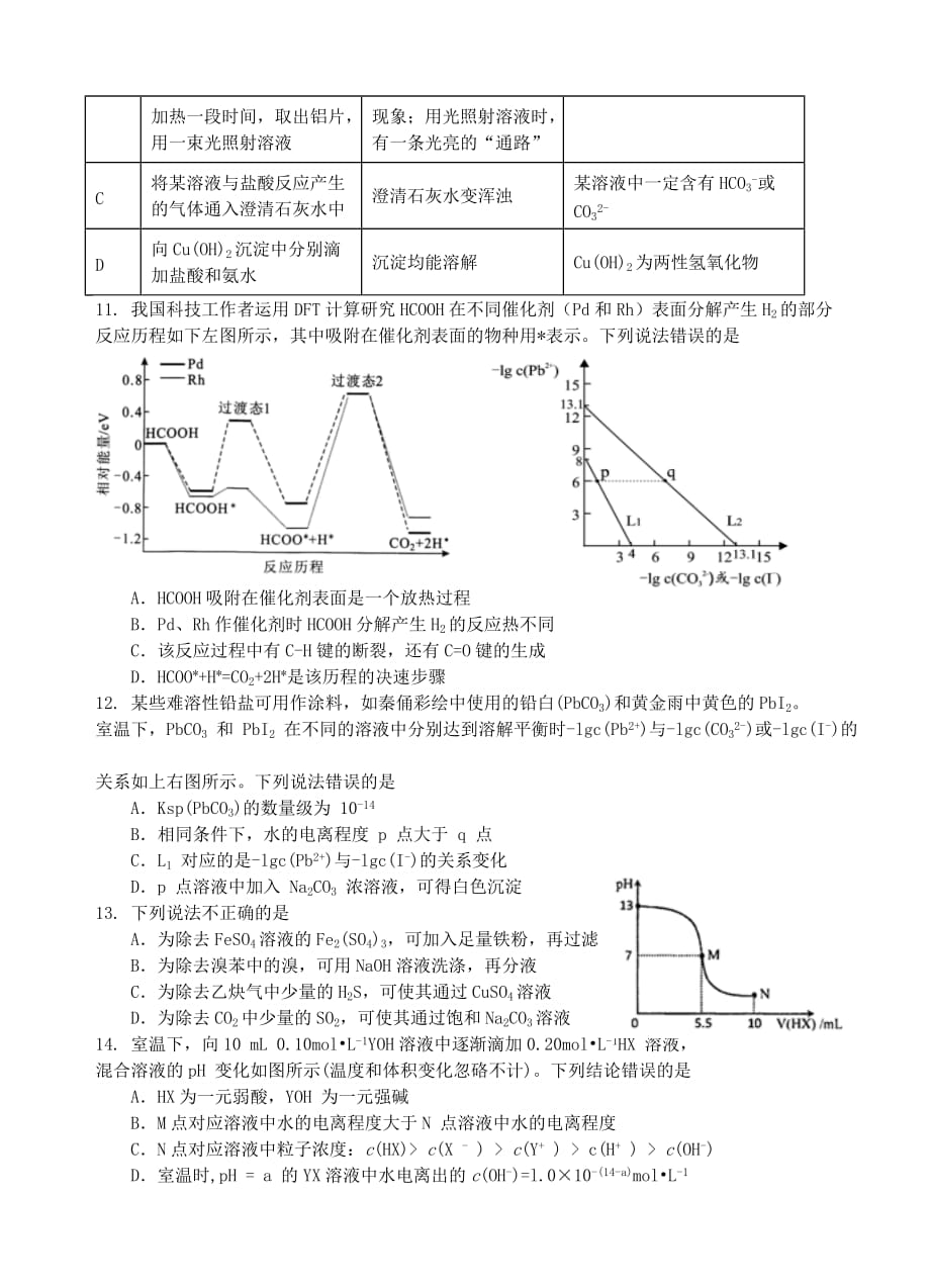 广东省汕头市金山中学2019-2020学年高二化学下学期6月月考试题_第3页