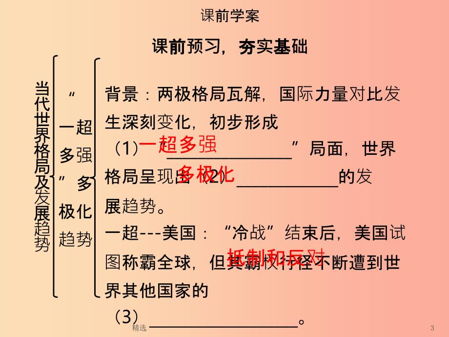 201X年春九年级历史下册 第六单元 第18课 当代世界格局及发展趋势同步课件 中图版_第3页