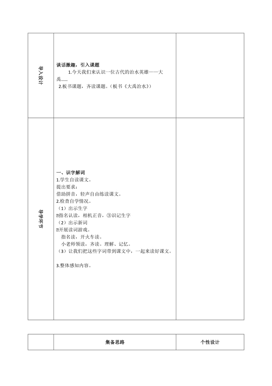 部编版二年级语文上册《大禹治水》教案 (12)_第2页