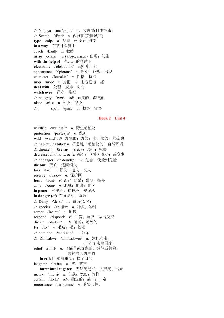 人教版高中英语_必修2_词汇表(带音标)_第5页