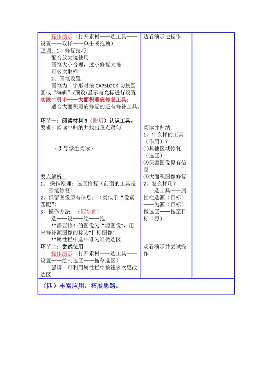 全国中小学信息技术课程教学大赛获奖案例 PhotoShop矫正图像瑕疵_第4页