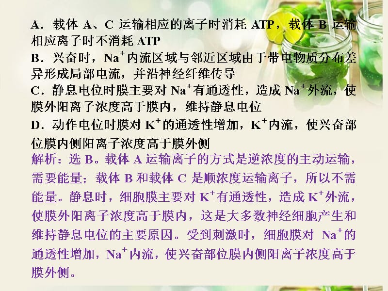 【优化方案】高考生物一轮复习 热点集训 专题五 神经调节课件 新人教版_第3页