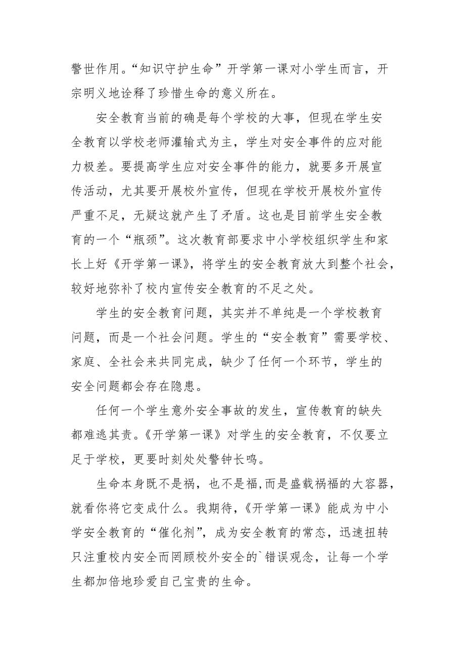 精编公共安全第一课心得体会范文5篇（三）_第4页