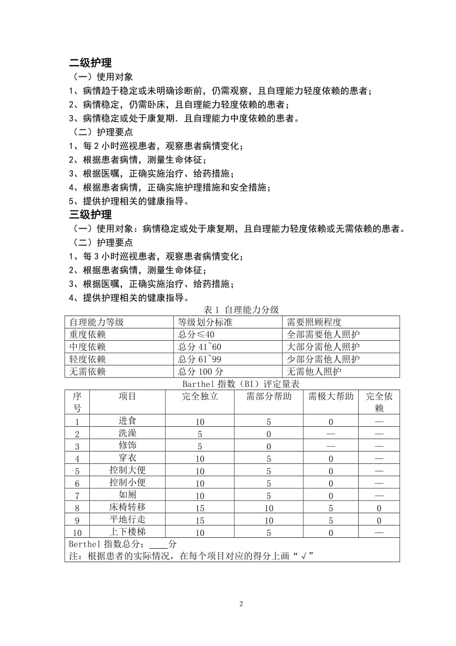 新版分级护理制度_第2页