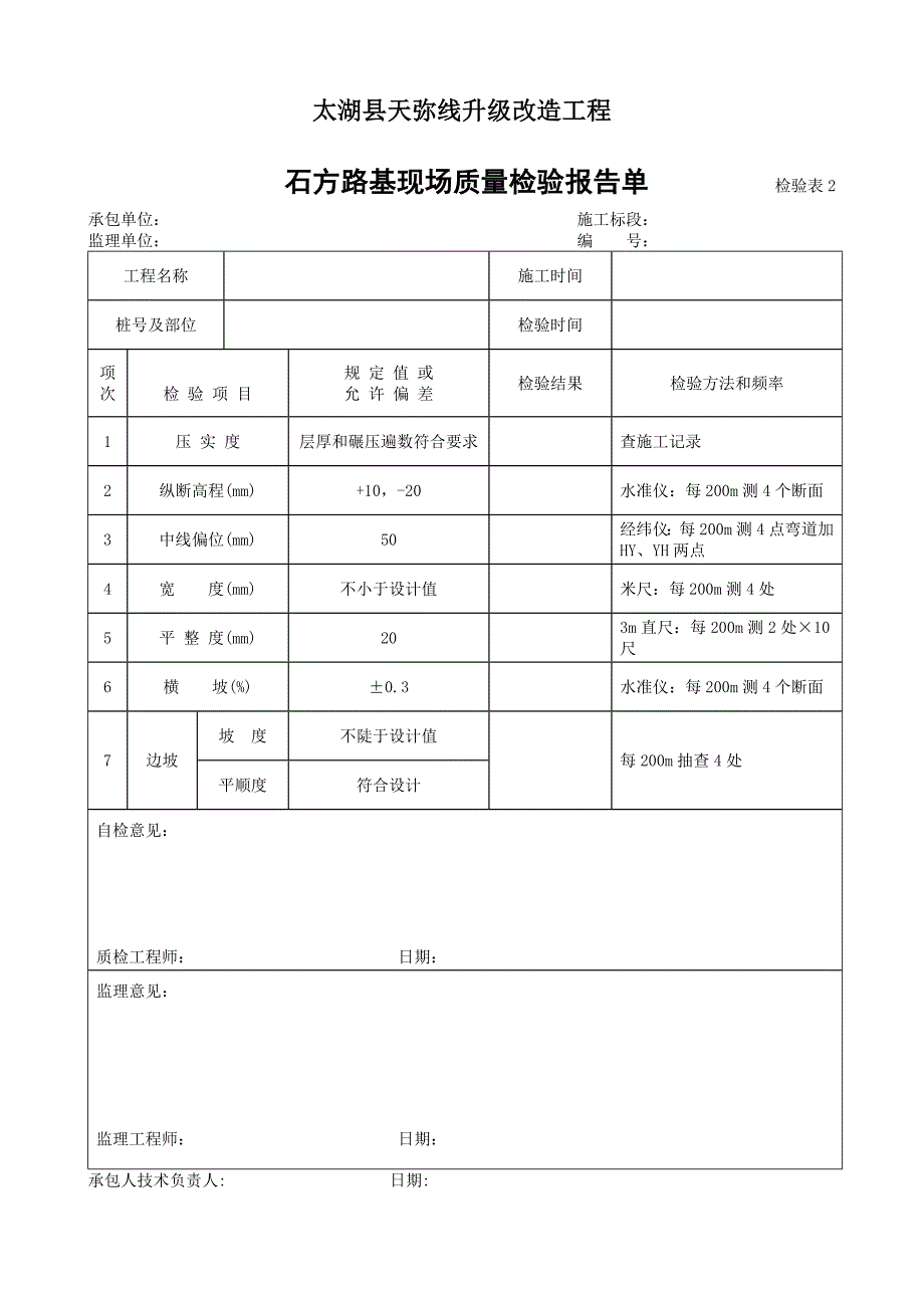 太湖县天弥线升级改造工程路基表格_第2页