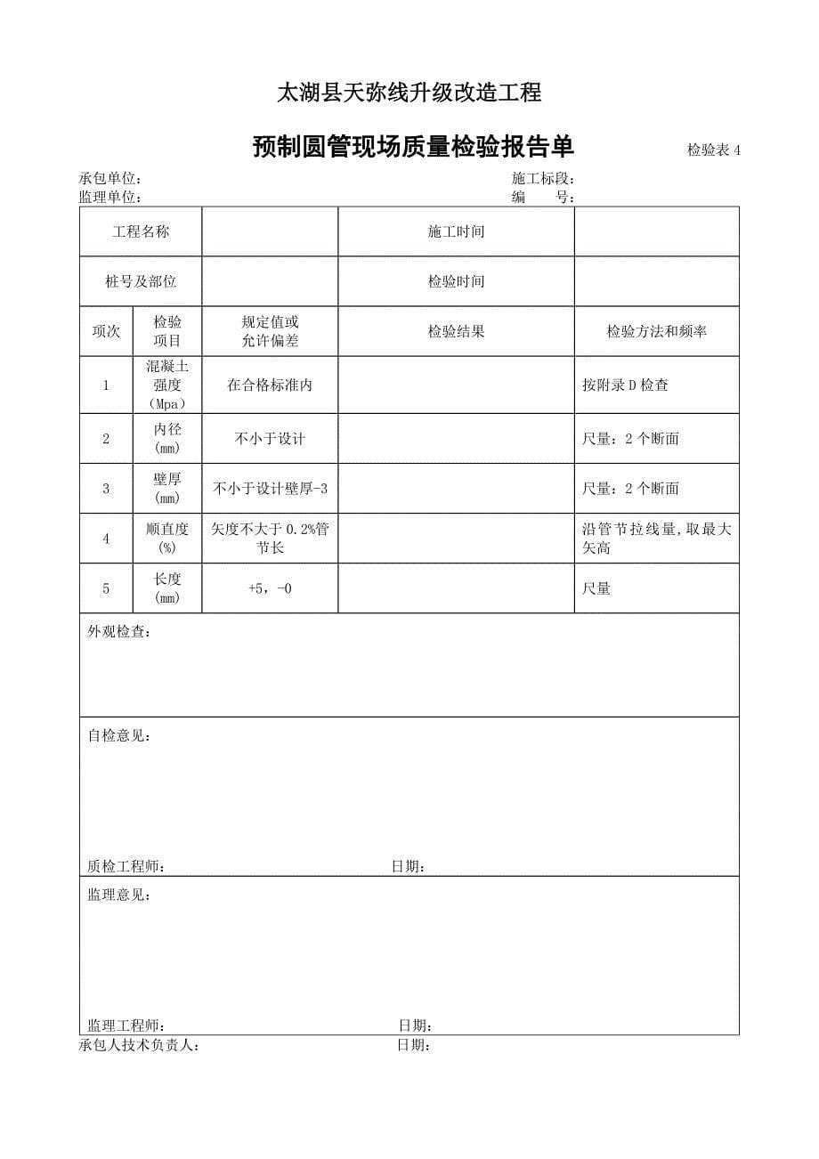 太湖县天弥线升级改造工程路基表格_第5页