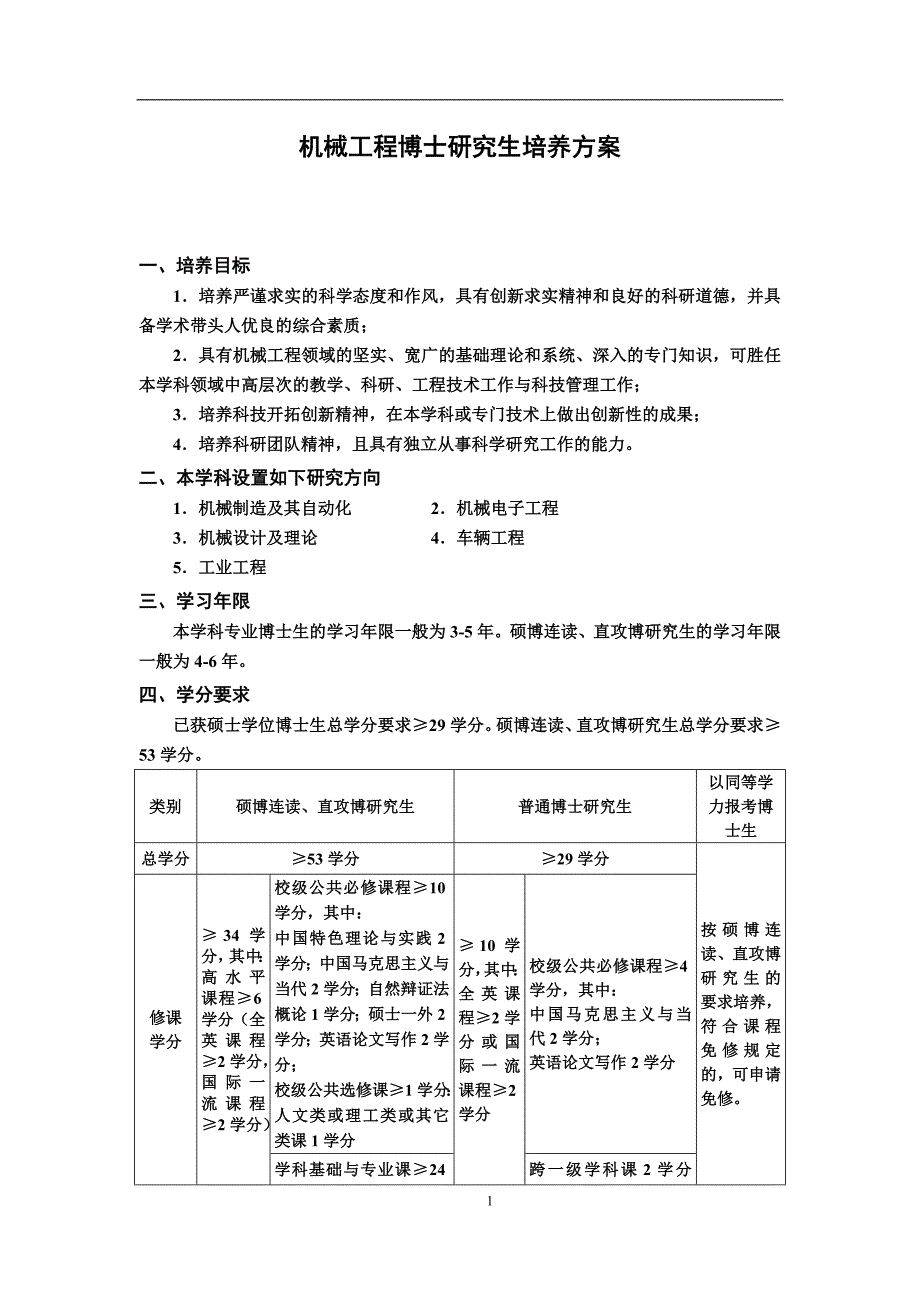 机械培养方案_第1页