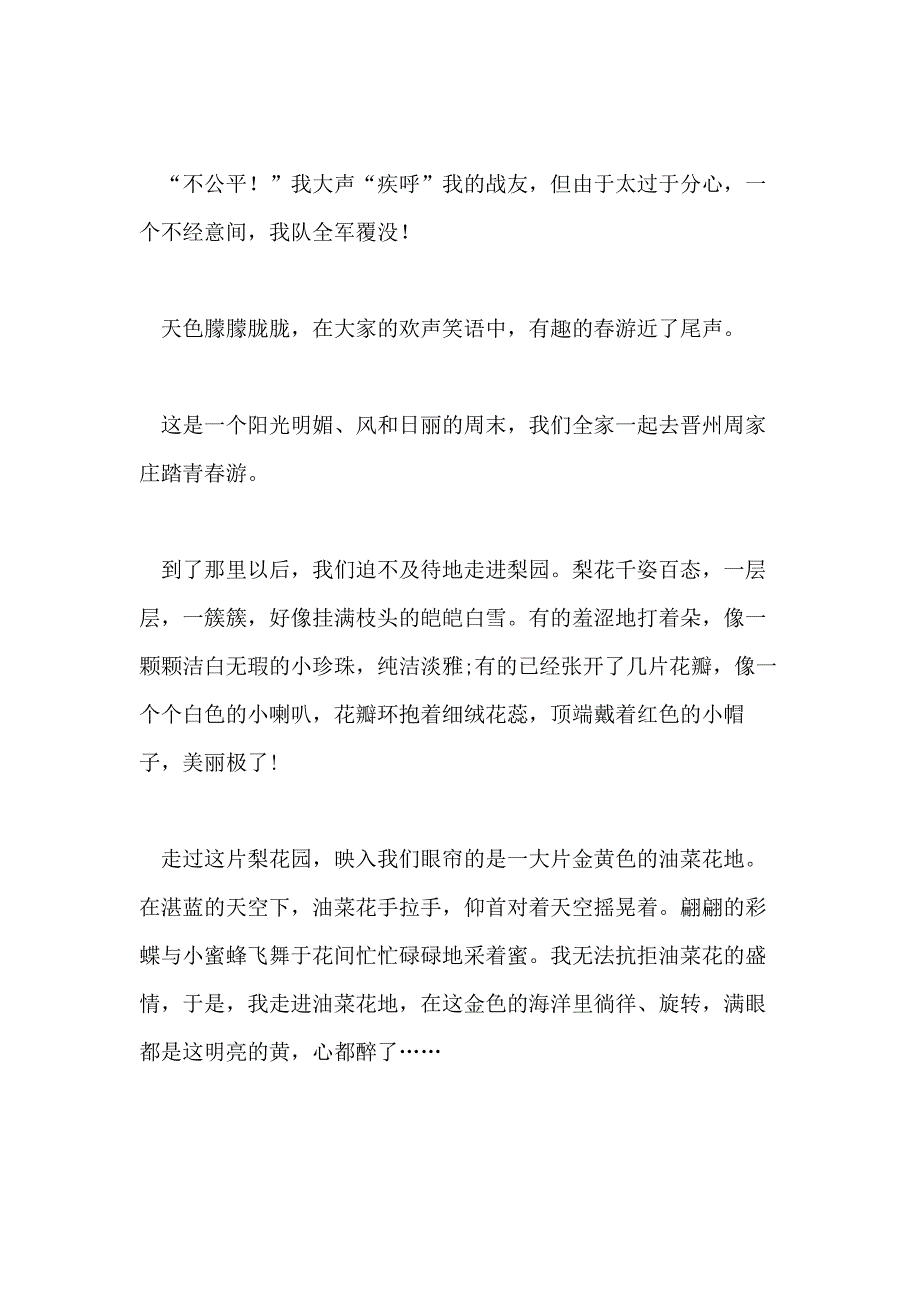 2021一次春游计划作文400字_第2页