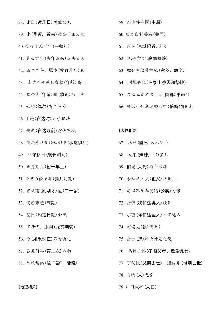 2021届新高考语文一轮复习专题·文言文词汇积累（共5页）_第2页