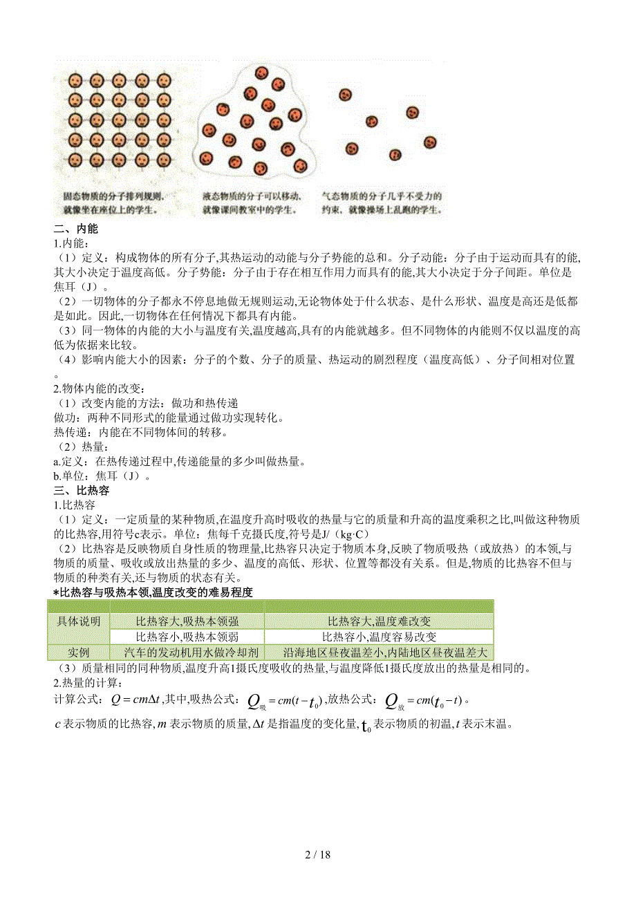 九年级物理各章节知识点总结（精编）_第2页