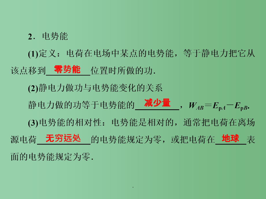 高考物理总复习 6.2电场的能的性质 新人教版选修3-1_第3页