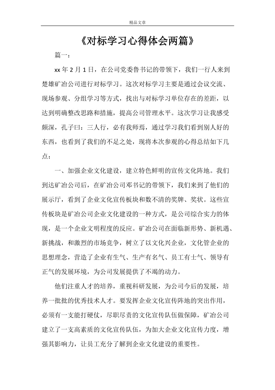 《对标学习心得体会两篇》_第1页