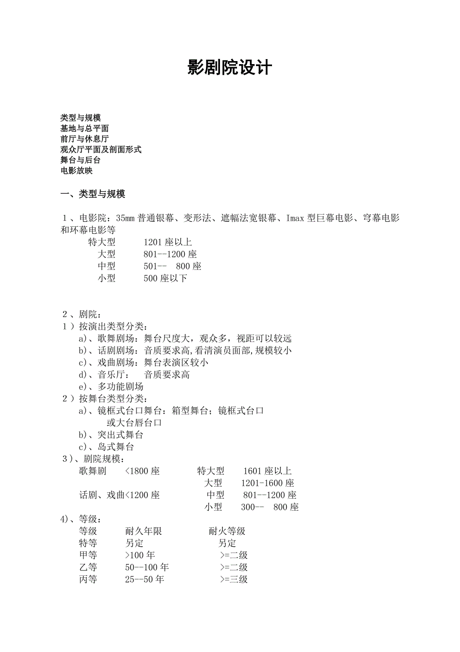 观演类建筑设计相关知识_第1页