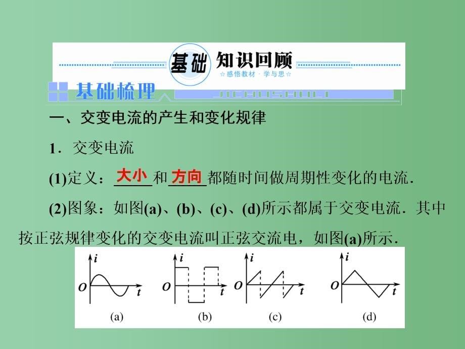 高考物理总复习 10.1交变电流的产生和描述 新人教版选修3-2_第5页