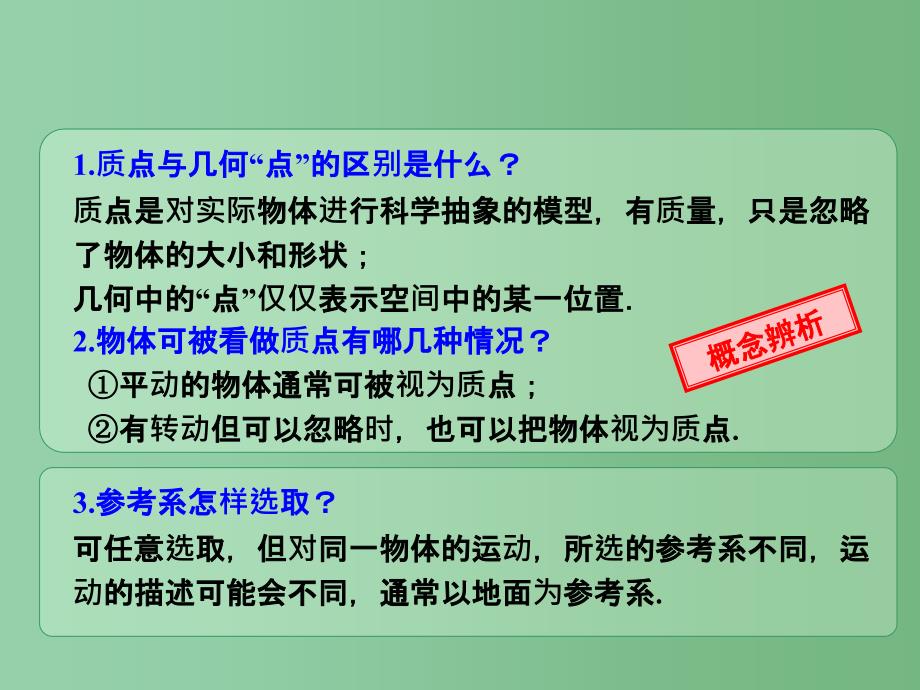 高考物理大一轮复习 1.1考点强化 对质点和参考系的理解 沪科版_第3页