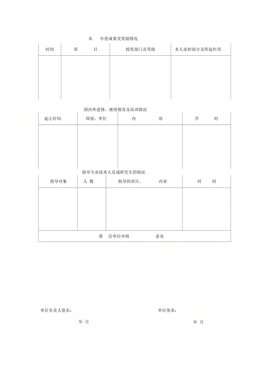 广东省专业技术人员年度考核登记表_第2页