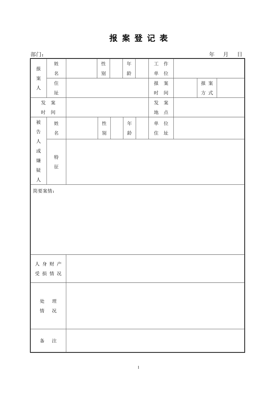 2021年整理报案登记表.doc_第1页