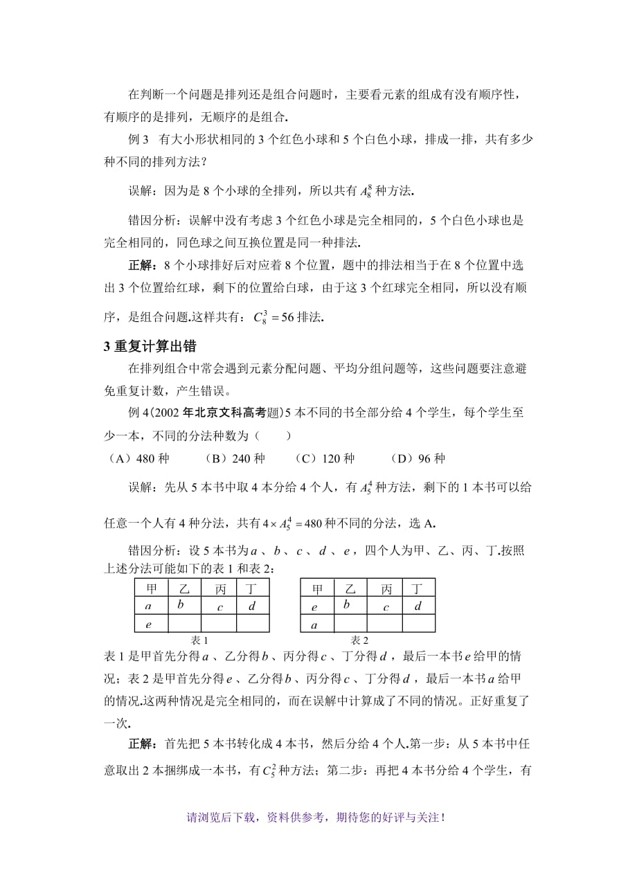 （精选推荐）高中数学排列组合部分错题精选_第2页