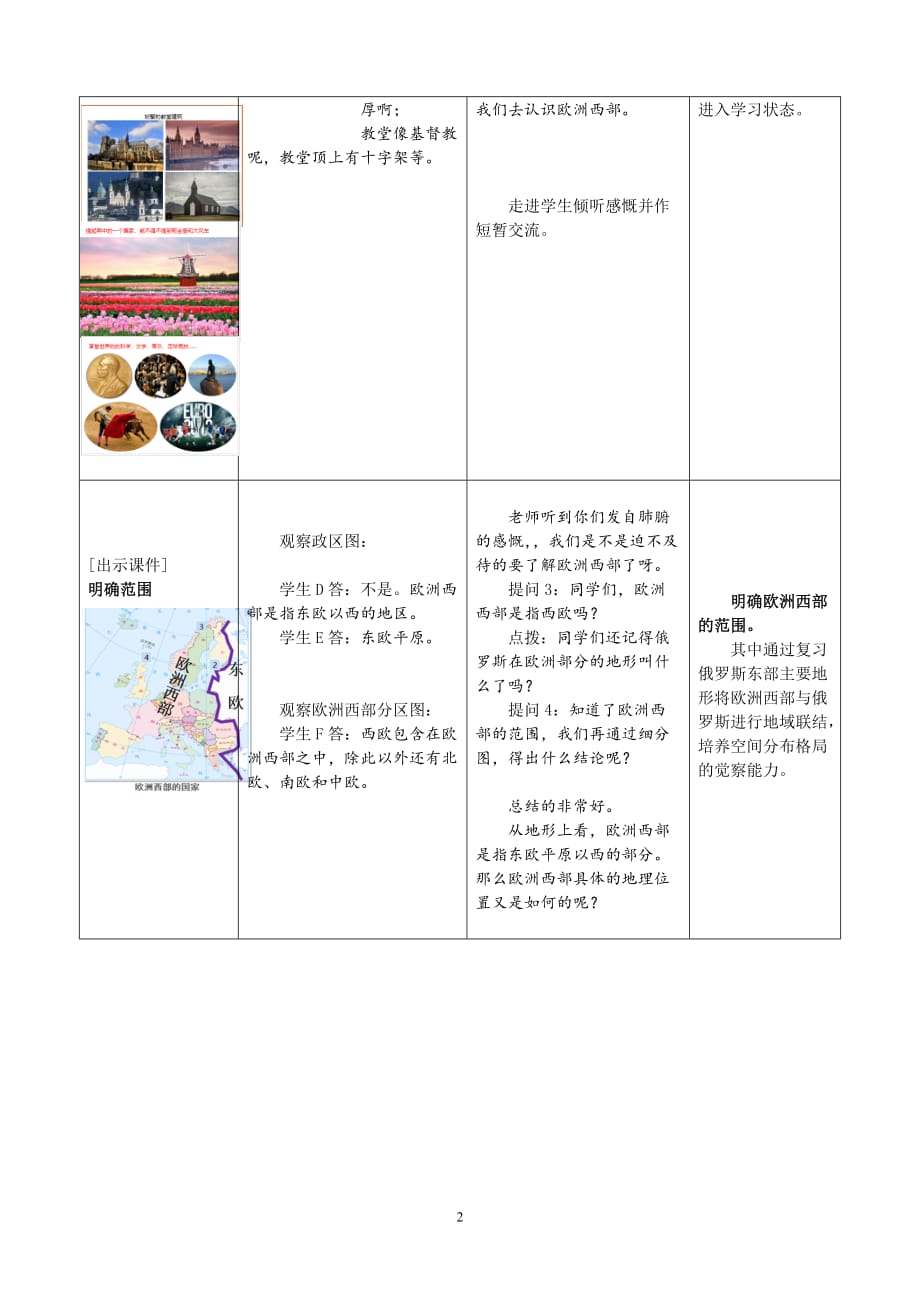 粤人版初中地理七年级下册8.1欧洲概述 教案_第2页