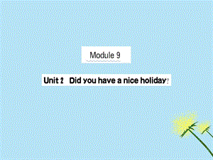 四年级英语下册Module9Unit2Didyouhaveaniceholiday作业课件外研版（三起）新编写