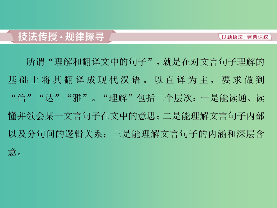 （浙江专用）202x版高考语文大一轮复习 第2部分 专题一 高考命题点四 理解和翻译文中的句子（含与现代汉语不同的句式和用法）_第2页