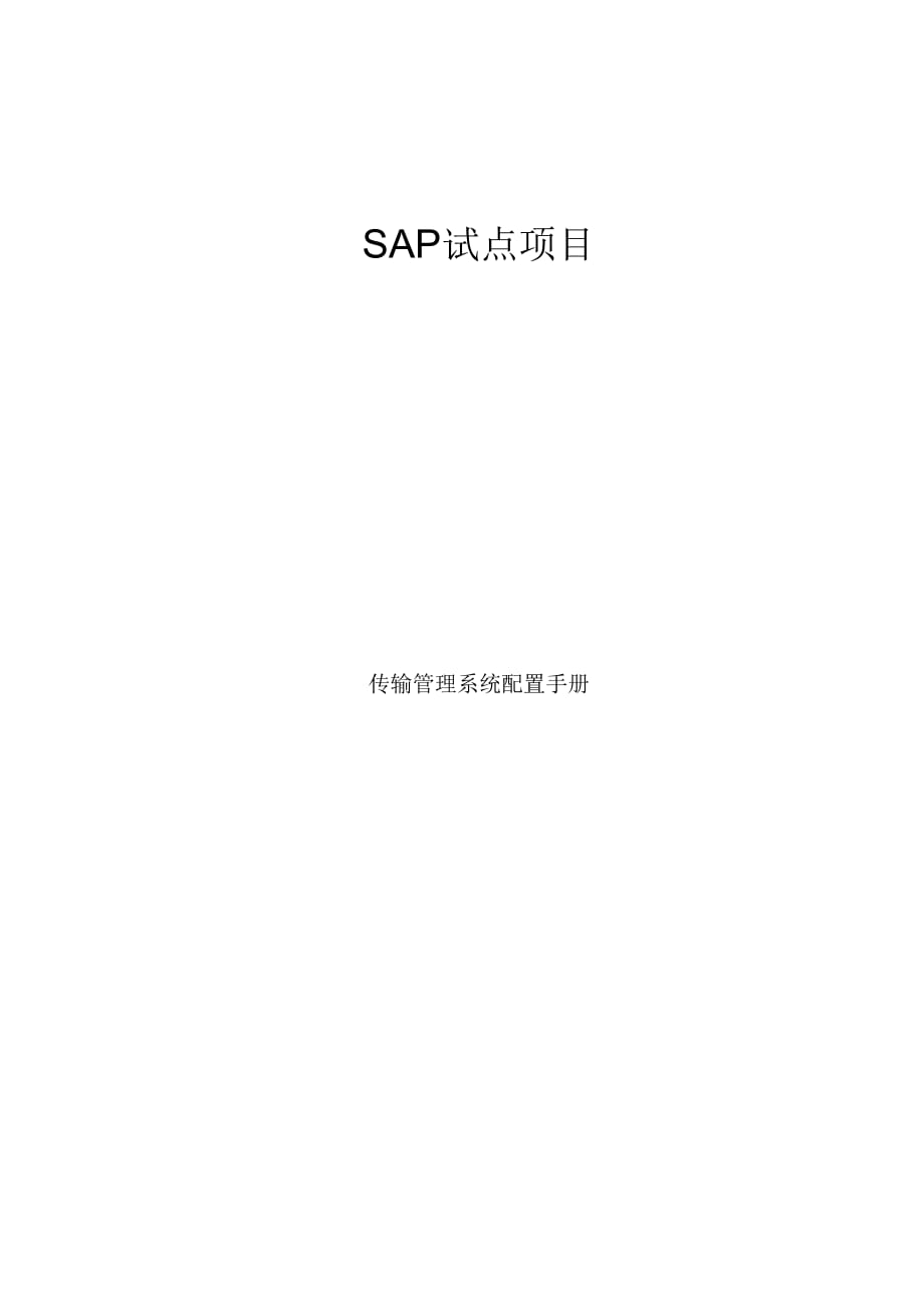 《SAP传输管理系统配置手册》_第1页