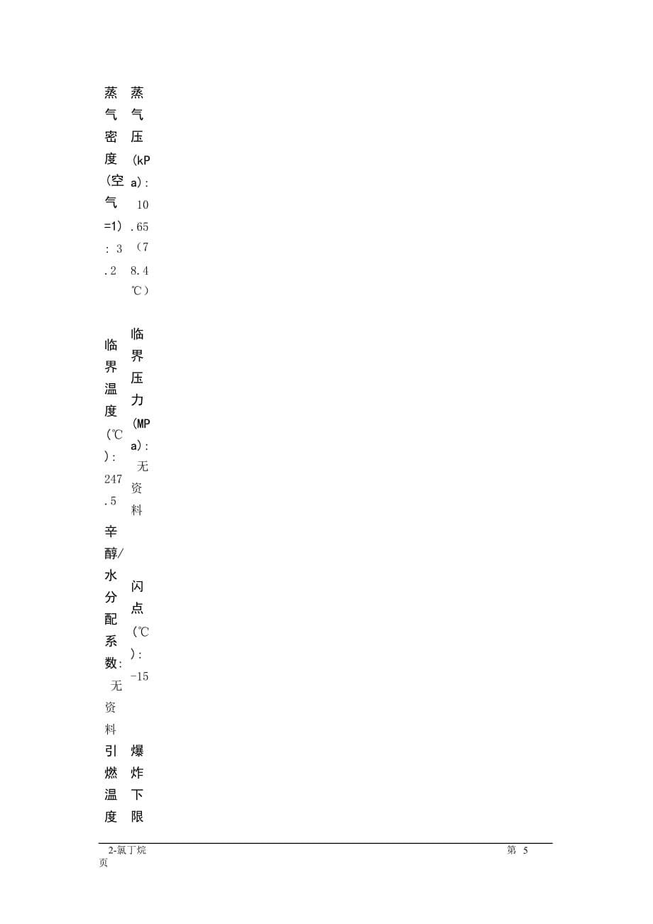 MSDS危险化学品安全技术说明书——32033--2-氯丁烷_第5页