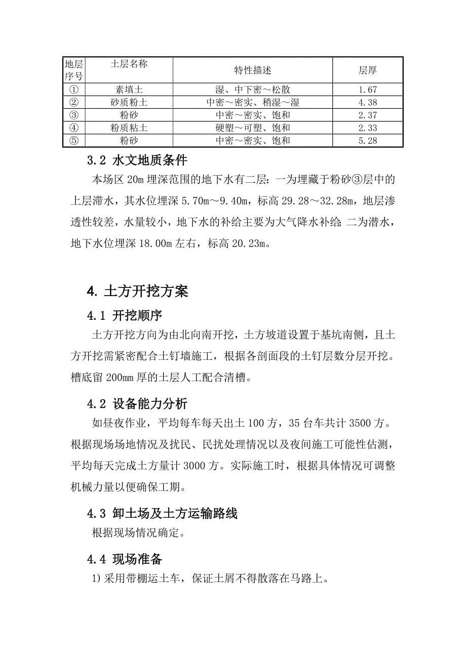 北京某大厦工程土方开挖、基坑降水、支护土钉墙+微型桩+管井施工方案_第5页