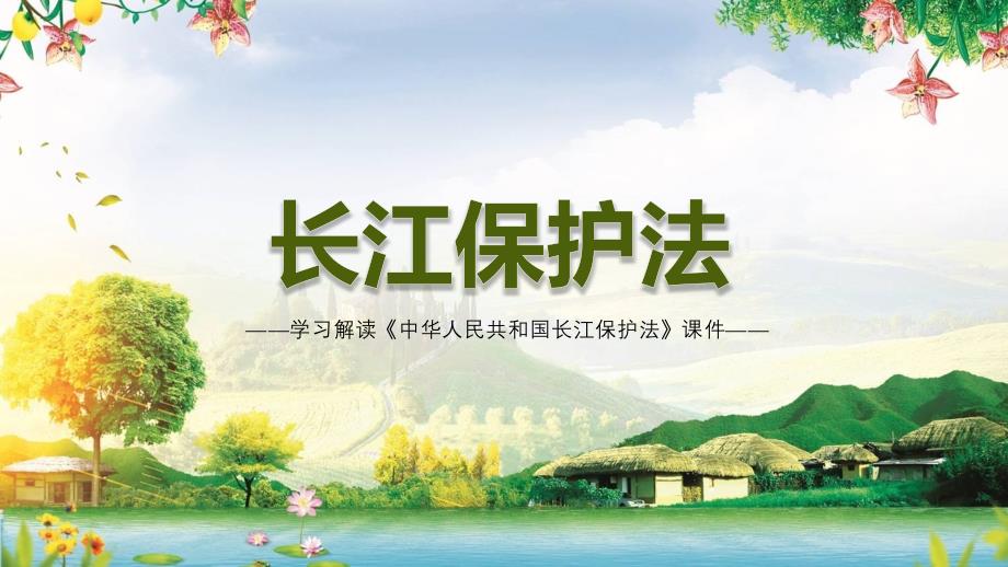 加强长江流域生态环境保护学习解读《中华人民共和国长江保护法》课件PPT_第1页