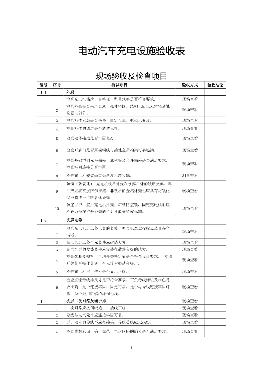 2021年整理充电桩验收表.doc_第1页