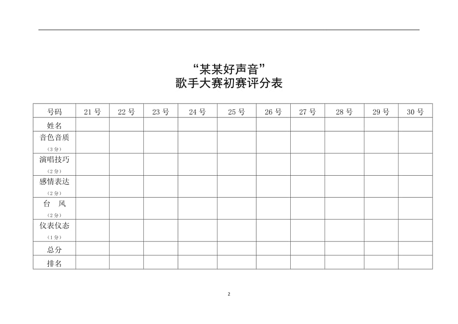 2021年整理唱歌比赛评分参考标准.doc_第2页