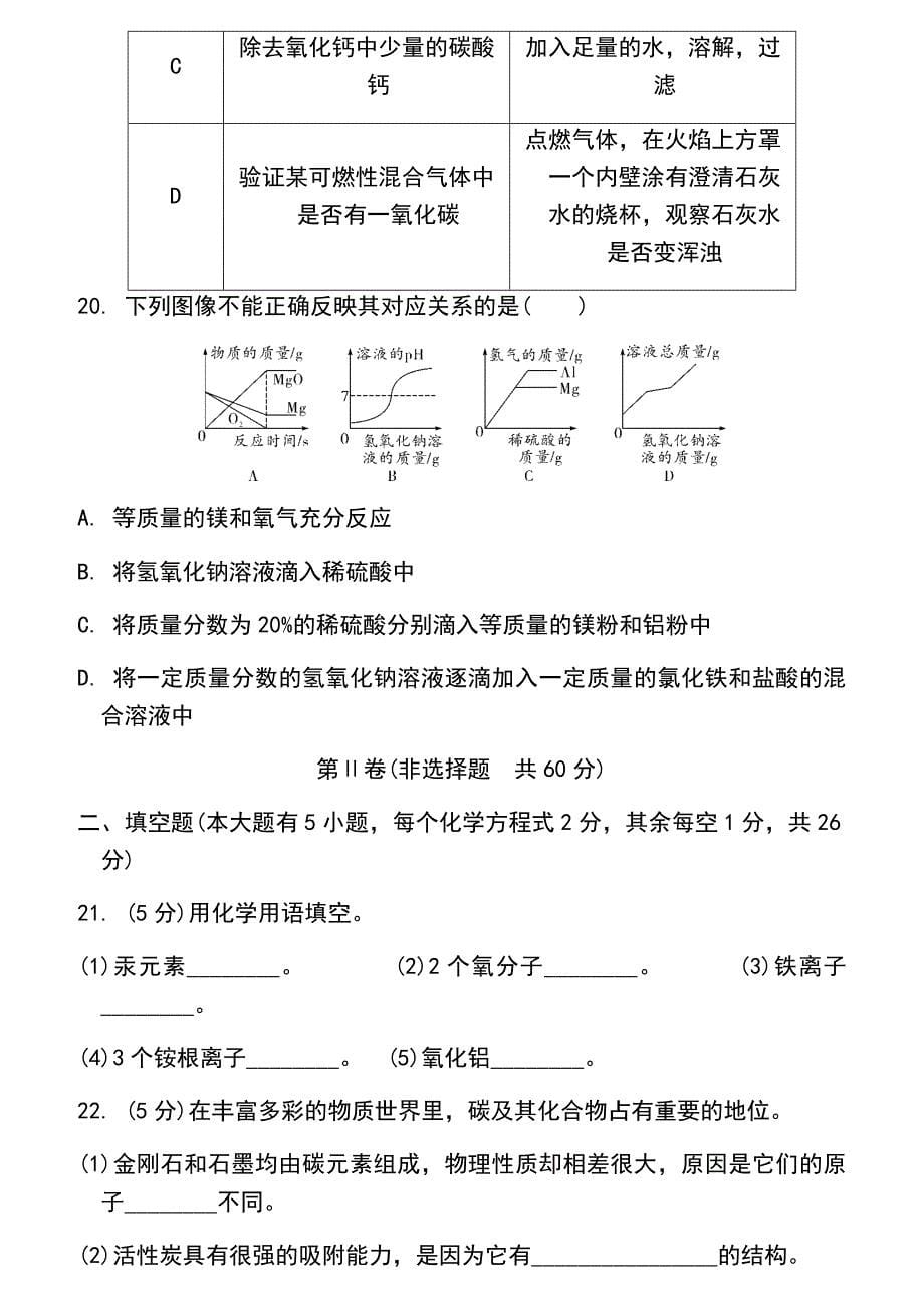 北部湾经济区四市同城初中毕业化学试卷 (2)_第5页