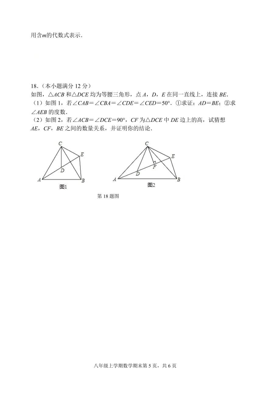 山东省临沂市罗庄区2020-2021学年八年级上学期期末考试数学试题（含答案）_第5页