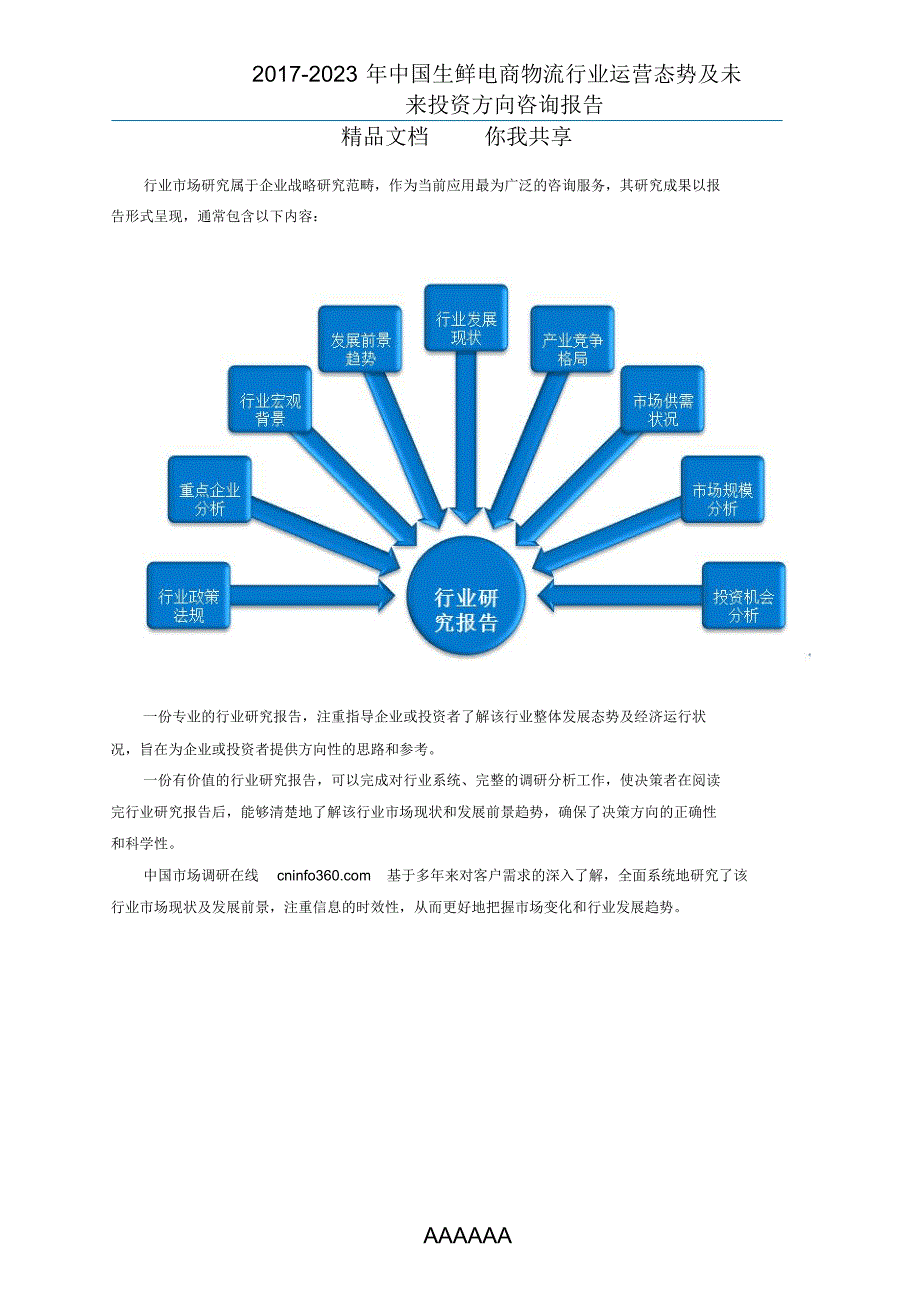 2017年版中国生鲜电商物流行业研究报告目录-完整版_第2页