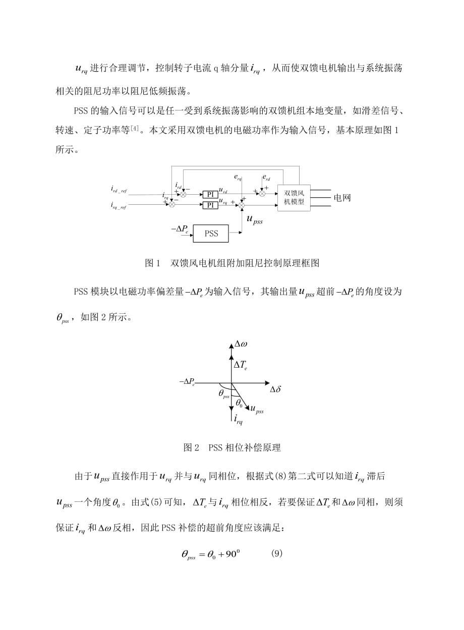 电力系统稳定器PSS在双馈异步风电机组中的应用研究_第4页