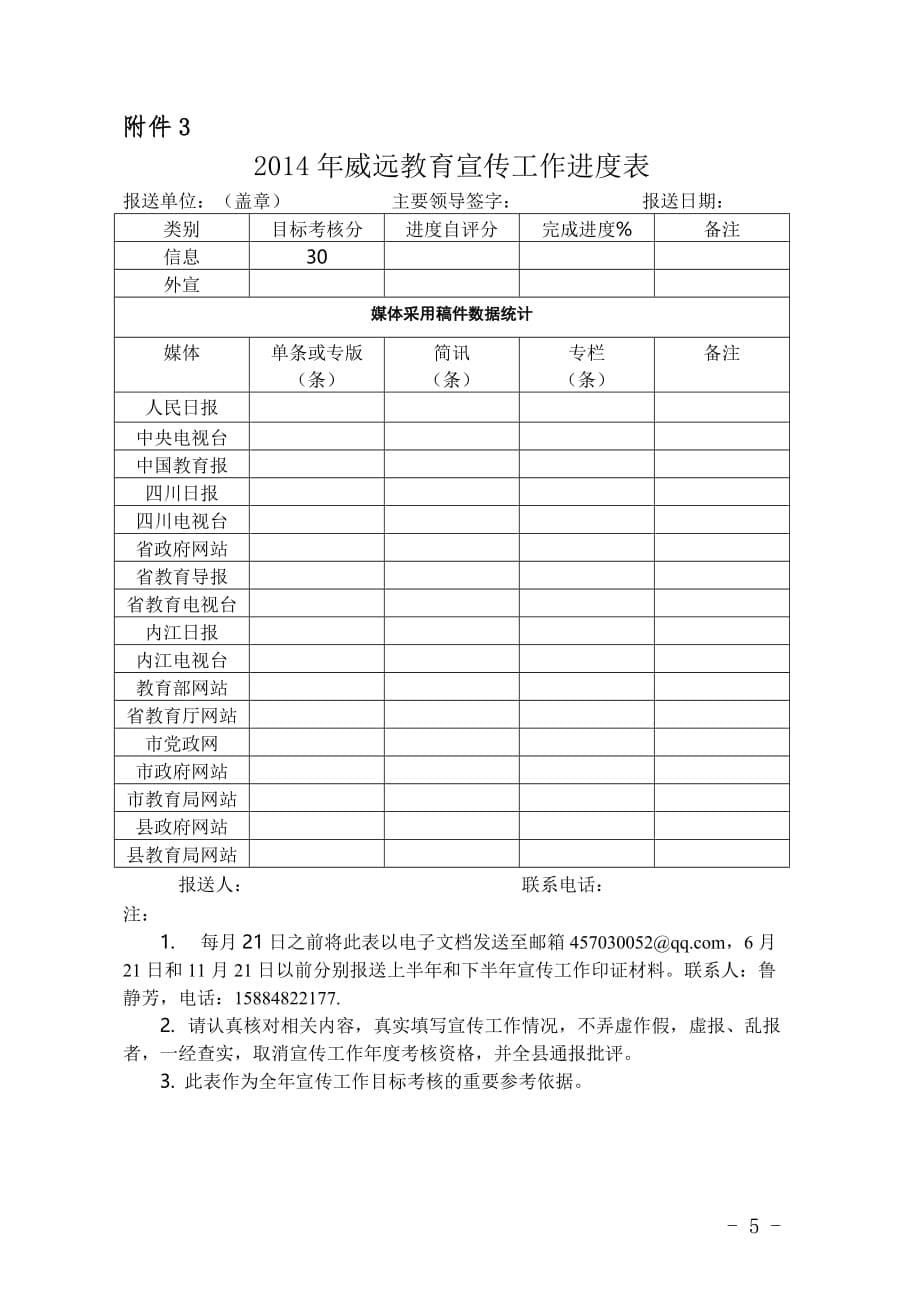 2014年教育宣传统计表（百胜）_第5页