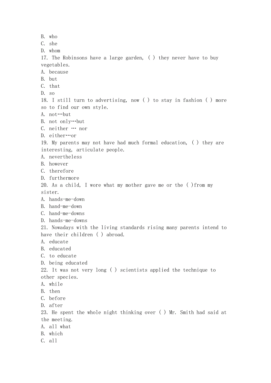 2011年12月考试大学英语第二次作业_第3页